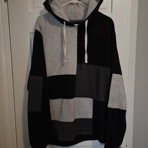 Colorblock Hoodie in Black and Gray